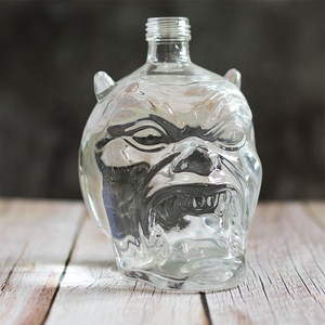 China Glass Luxury Custom Beast Head Glass Lliquor Botella Logotipo personalizado 750ml Extra Flint Spirits <span class=keywords><strong>Licor</strong></span> Gin Whisky Botella de vidrio - Product Image 4