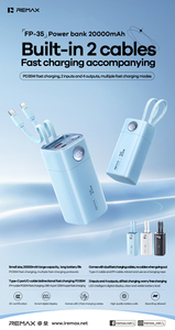 FP-35 Power Bank PD35W Fast Charge Built-in Dual <b>Cables</b> Digital Display Banks 20000mAh FP-35 FP-35 - Product Image 4