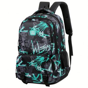 Manufacturer Custom Unisex Oxford Bag Pack <b>Letters</b> Pattern Schoolbags Anti-theft Waterproof Back Pack Student Backpack - Product Image 4