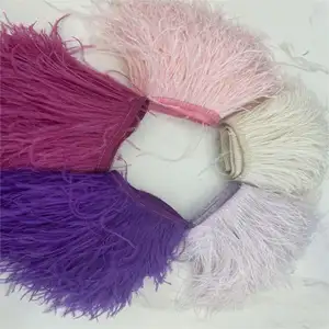 Pluma de avestruz de venta directa de fábrica de alta calidad con accesorios de bolso con flecos de pluma de ganso pelada