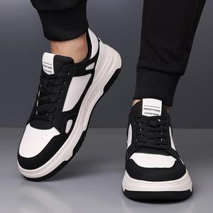 Chaussures Chunky pour Hommes, Tige en PU, Bout Rond, Lacets, Semelle Extérieure en Caoutchouc Respirant, Semelle Intermédiaire en EVA, Chaussures de Sport Casual Automne - Product Image 3