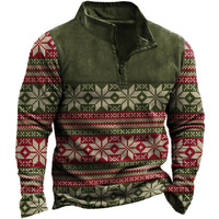 Nouveau polo zippé à col montant imprimé 3D pour homme, collection automne-hiver