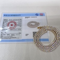 3MM personnalisé 10K or véritable VVS Moissanite diamant de laboratoire bijoux glacés Moissanite Lab chaîne de tennis en diamant