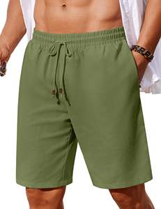 Cool Men's Polyester/Cotton Board Shorts Cintura elástica Cordón Loose Fit Transpirable Summer Beach con bolsillos - Product Image 1