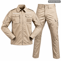 Ensemble de combat tactique kaki respirant Ripstop pour agents de sécurité – Vêtements de travail professionnels en gros