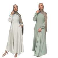 Elegante Abaya de Lino Bordado para Mujeres Musulmanas, Estilo Dubái, Caftán Árabe, Ropa Islámica, Vestido Maxi Transpirable de Manga Larga