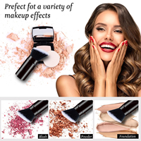 Petit pinceau à poudre Blush pour fond de teint champignon Pinceau de maquillage portable unique avec manche en aluminium épais Face Spot Sale