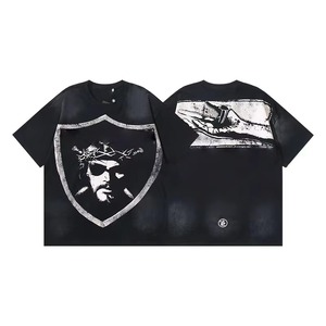 T-shirt unisexe en coton lourd de 270 grammes, style vintage délavé à l'acide, imprimé numériquement avec logo personnalisé, coupe oversize pour homme - Product Image 6