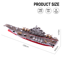 Piececool HP056-KSR PLAN LIAONING CV-16 Kit de Modélisme 3D en Métal Haute Précision Porte-avions pour Adultes