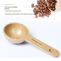 Natuurlijke houten maatschepjesset voor koffiebonen, poeder, thee, suiker en droge voedingsmiddelen, voor portiecontrole