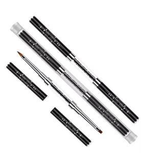 Pinceau professionnel double face en acrylique pour nail art, dessin 3D, liner, manche en métal en forme de cœur, outil de manucure, vente en gros - Product Image 5