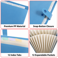 Organisateur de dossiers accordéon imperméable à 12 poches, format A4, extensible, pour factures, reçus et documents fiscaux