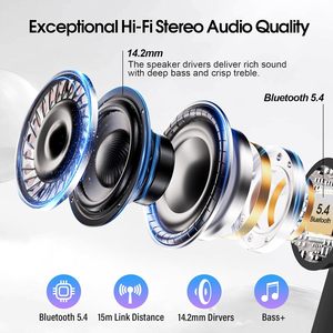 HE-076D auricolari Wireless Bluetooth 5.4 cuffie Multi funzione Touch Screen Tws auricolari con 4 microfono cancellazione del rumore auricolari - Product Image 5