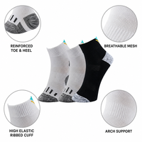 Chaussettes de sport OEM personnalisées avec logo, en coton respirant à cheville rembourrée en tissu éponge pour hommes et jeunes
