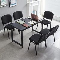 Chaise empilable à structure métallique bon marché de fabricant chinois chaise d'étudiant en tissu rembourré chaise de conférence de visiteur de bureau empilable
