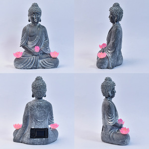 Statue de <span class=keywords><strong>Bouddha</strong></span> souriant transfrontalière, ornements de <span class=keywords><strong>jardin</strong></span> <span class=keywords><strong>zen</strong></span> chinois, lampe de <span class=keywords><strong>jardin</strong></span> solaire extérieure étanche <span class=keywords><strong>pour</strong></span> le jardinage - Product Image 4
