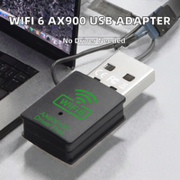 Receiver USB WiFi 6 AX900 Original Brand Nirkabel, Driver Gratis, BT 5.4, Adaptor Internal 2-in-1, 10/100Mbps untuk Laptop, Ready Stock