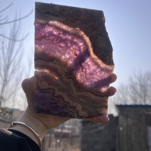 หินธรรมชาติขายส่ง 400-500 กรัม ของชำร่วยงานแต่งงาน งานฝีมือจากหิน อเมทิสต์ แผ่นอาเกตสำหรับตกแต่ง - Product Image 6