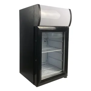Vanace SC25L新设计玻璃门台面迷你酒吧饮料展示带灯箱的小冰箱