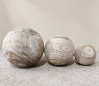 Boule en bois de 23 cm fabriquée en usine, couleur marron, pour la décoration de la maison, présentation sur table, une seule pièce, grande taille