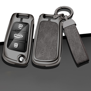 Étui de protection pour <span class=keywords><strong>clé</strong></span> de voiture en métal et cuir pour <span class=keywords><strong>Audi</strong></span> A1 <span class=keywords><strong>A3</strong></span> A4 A5 A6 A7 Q3 Q5 S6 B6 B7 B8 C6 <span class=keywords><strong>8P</strong></span> 8V 8L TT RS, accessoires personnalisés avec logo de voiture - Product Image 1