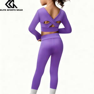 <span class=keywords><strong>Leggings</strong></span> sportivi <span class=keywords><strong>viola</strong></span> e pratica da discoteca per bambini - Product Image 2