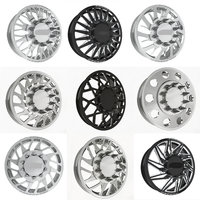 Jantes forgées DRW polies sur mesure 22X8.25 28X8.25 avec enjoliveur central flottant 8X180 8X210 10X225 pour Ford F350 F450 Super Duty