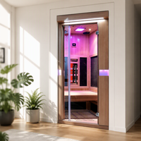 Sauna infrarouge moderne SS-100G pour 1 personne en cèdre rouge, spectre complet, faible EMF, chauffage écologique, panneau de commande vapeur sèche 220V
