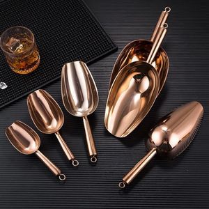 Cuchara de Metal para pala dorada de alta calidad, cubo de hielo de acero inoxidable resistente pulido con espejo de oro rosa - Product Image 6