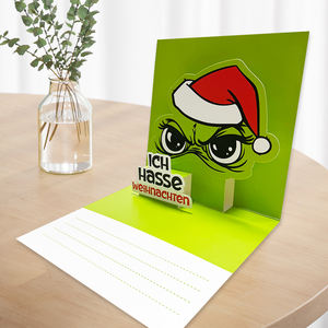 Carte de voeux classique 3D <span class=keywords><strong>Grinch</strong></span> Navidad Pop up Geschenke <span class=keywords><strong>Grinch</strong></span> Navidad Cartes de Noël - Product Image 5