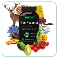 Ausreson Vegan Cerf Placenta Capsules Cheveux Peau Ongles Supplément Multivitaminé Cerf Placenta Softgel Capsules