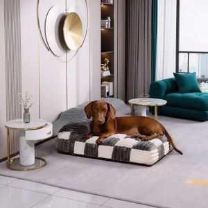 Plush Orthopedic Luxury Modern Cartoon Dog & Cat Bed Anti-urine Detachable Striped <b>Large</b> Universal Sleeping <b>Mat</b> - Product Image 1