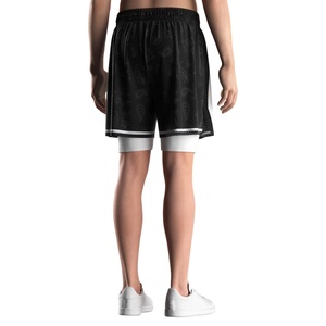 Pantalones Cortos de Baloncesto 2 en 1 de Doble Capa, Compresión, Secado Rápido, Capa Base de Malla, Capa Exterior, No Se Necesita Ropa Interior Adicional - Product Image 4