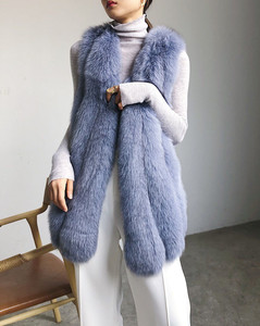 Fashionable <strong>Long</strong> Real Fox Fur Vest <strong>Gilet</strong> Winter Warm Fluffy Fur Sleeveless Coat <strong>Women</strong> Genuine Fox Waistcoat - Product Image 3