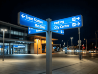 Panneau de signalisation autoportant personnalisé par le fabricant avec éclairage LED en aluminium pour la signalisation routière des hôpitaux et une utilisation extérieure