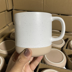 Wholesale Modern Star-Dot <b>Ceramic</b> <b>Cups</b> Matte Glossy Color-Blocked Design Customizable Logo for Business Gifts Household Use - Product Image 1