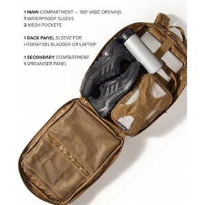 Sac à dos tactique robuste <span class=keywords><strong>Coyote</strong></span> Tan <span class=keywords><strong>45L</strong></span> grande capacité, sac Molle, fermeture éclair étanche, sac d'assaut 3 jours, camping, chasse - Product Image 2