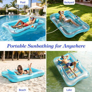 Grand matelas gonflable flottant pour adultes <span class=keywords><strong>avec</strong></span> porte-gobelet, pour <span class=keywords><strong>piscine</strong></span>, plage et jardin - Product Image 3