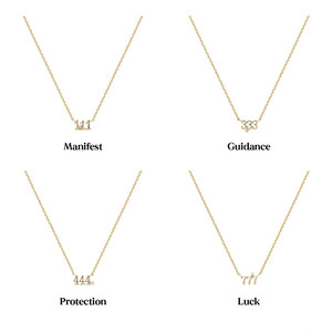 <span class=keywords><strong>Collana</strong></span> in argento sterling 925 all'ingrosso numero angelo 111 333 444 777 ciondolo zircone collane placcate oro uomo donna - Product Image 2