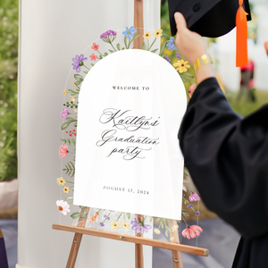 2024 fournitures de fête senior College Photo Graduation acrylique Welcome Sign stand photo - Product Image 5