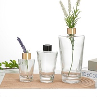 Botol Kaca Dekoratif Bentuk Kerucut Terbalik Unik 100ml 200ml 500ml, Botol Kaca Diffuser Reed Ekstra Besar Kosong dengan Tutup Sekrup
