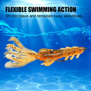 Leurre de pêche bicolore Spinpoler 65mm, crevette souple, appât artificiel en plastique <span class=keywords><strong>pour</strong></span> pêche légère, crevettes artificielles, matériel de pêche <span class=keywords><strong>pour</strong></span> achigan et <span class=keywords><strong>truite</strong></span> - Product Image 3