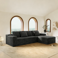 Canapé modulaire sectionnel rembourré compressé pour salon, 2 pièces, combinaison libre, tissu en velours côtelé doux