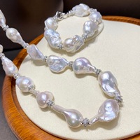 Collar de perlas naturales con cadena de suéter de mujer de grano grande Pulsera Cadena de clavícula Diseño de personalidad transfronterizo