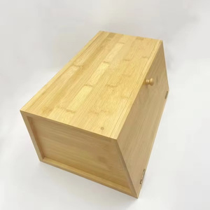 Boîte à pain en bambou grande capacité pour le rangement sur le comptoir de cuisine, design moderne et simple - Product Image 2