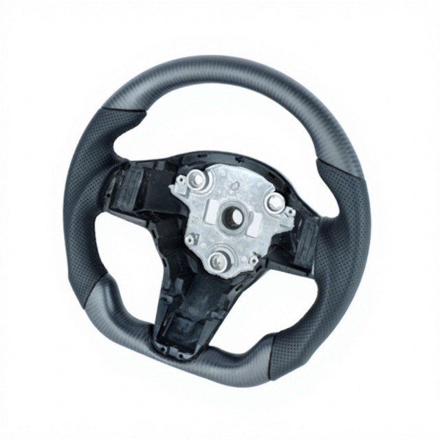 Matte Carbon Fiber Steering Wheel Fit for Tesla Accessories Model Y 3 Plaid Carbon Fiber Steering Wheel Accessories 2017 to 2022