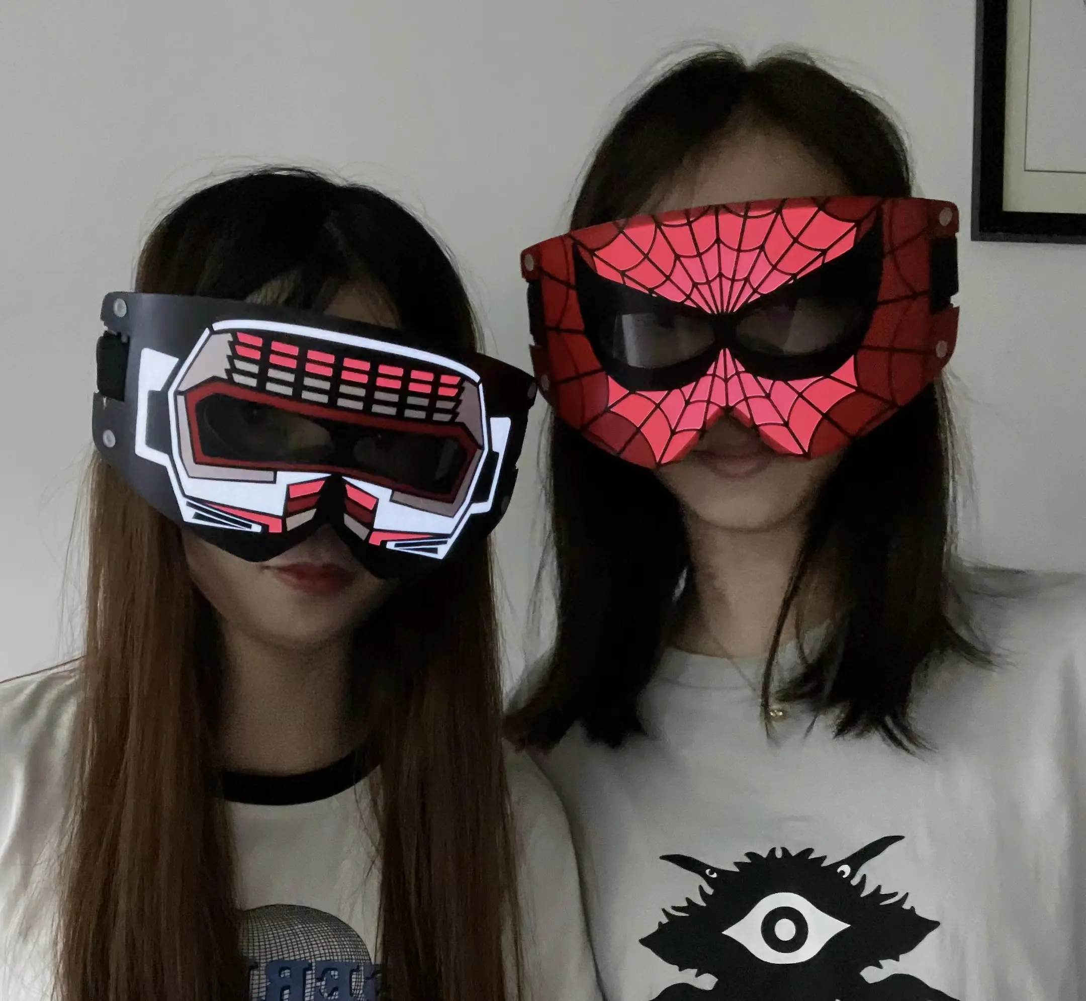 2022 New Coming Exclusive Customized Halloween Stuff Led Sound Activated Eye Mask Halloween Costume Cosplay