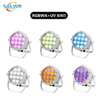 Projecteurs LED sans fil étanches CE 12x18W RGBWAUV pour scène, éclairage de scène sans fil sur batterie pour DJ et mariages