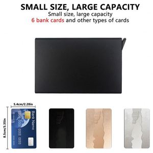 Porte-cartes minimaliste Siy1877, fin, anti-RFID, en aluminium, avec système pop-up - Product Image 4