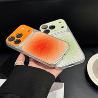 iPhone 17 16 15 Pro Max için Moda Gradyan Simli Koruyucu Kılıf Lens Koruyucu Telefon Kılıfı